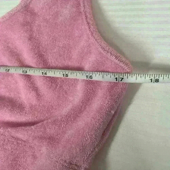 Y2K Zara Pink Terry Cloth Bralette Crop Top L Soft Lounge Beachy Summer Fit - Picture 4 of 6